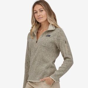 Patagonia Better Sweater 1/4 Quarter Zip Pullover Women’s Size S Pelican Beige